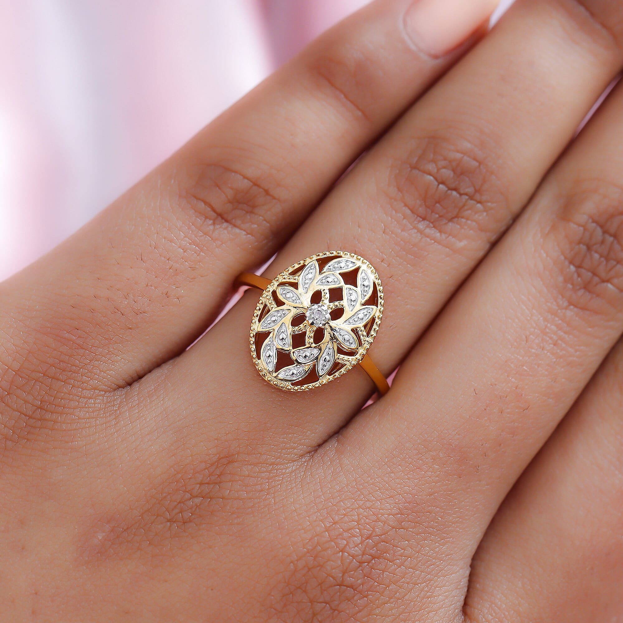 Diamond (G-H) Solitaire Ring in 18K Yellow Gold Vermeil Plated Sterling Silver Diamond (G-H) Solitaire Ring in 18K Yellow Gold Vermeil Plated Sterling Silver
