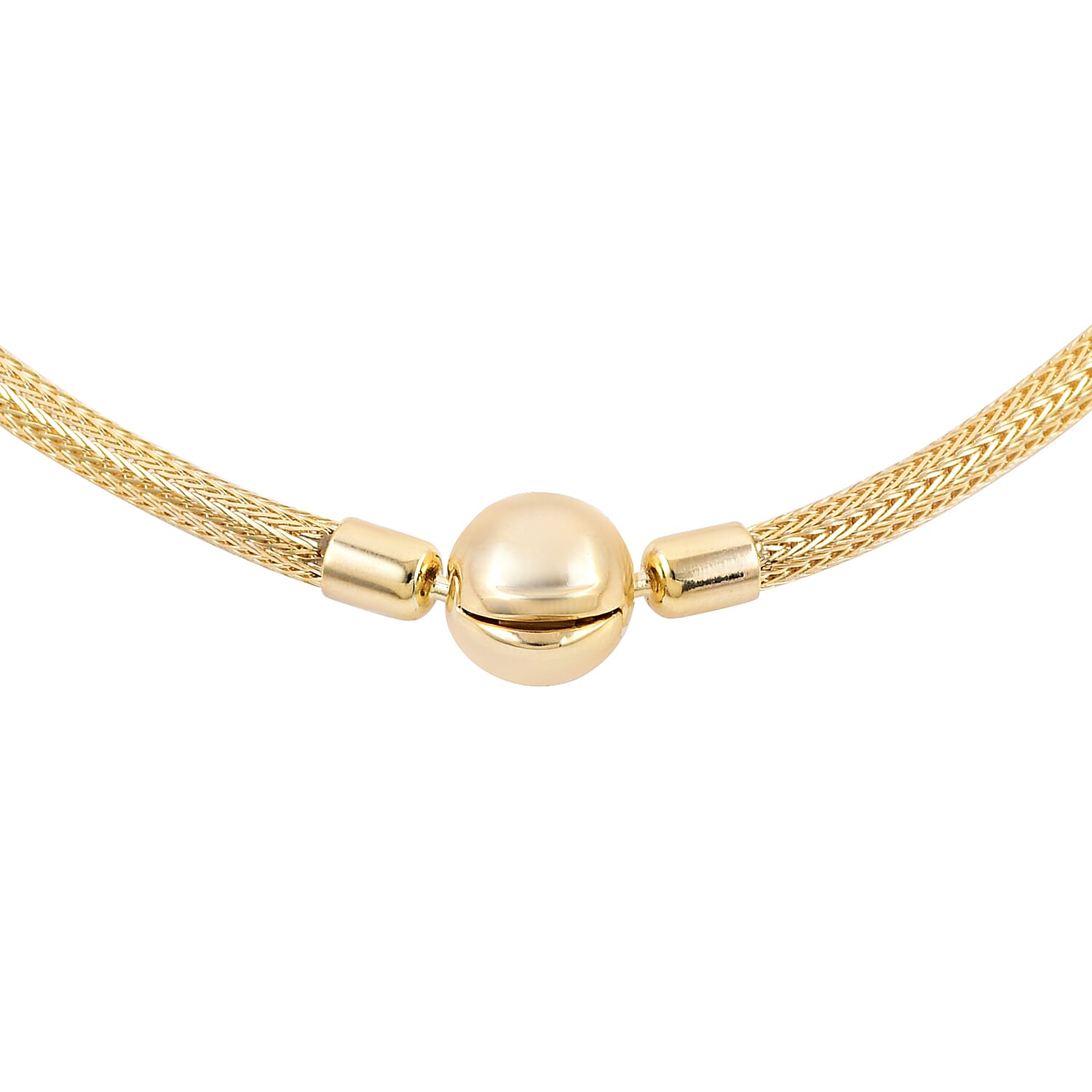 9K Yellow Gold Foxtail Bracelet (Size - 7.5) With Round Button Clasp, Gold Wt. 3.59 Gms.