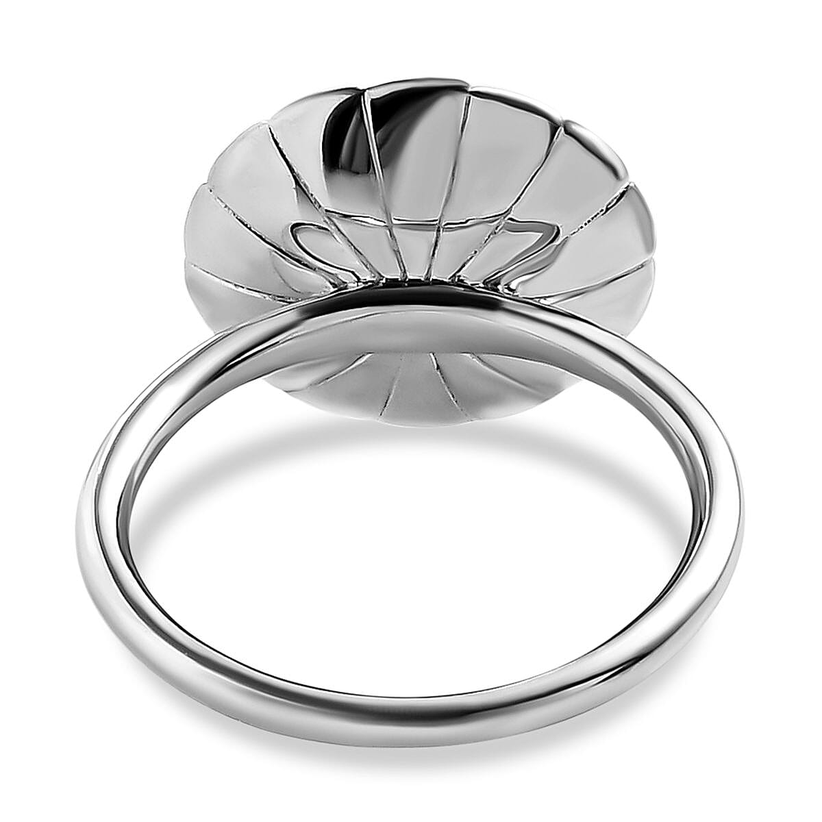 Australian Boulder Opal Triplet Ring in Platinum and Gold Overlay Sterling Silver