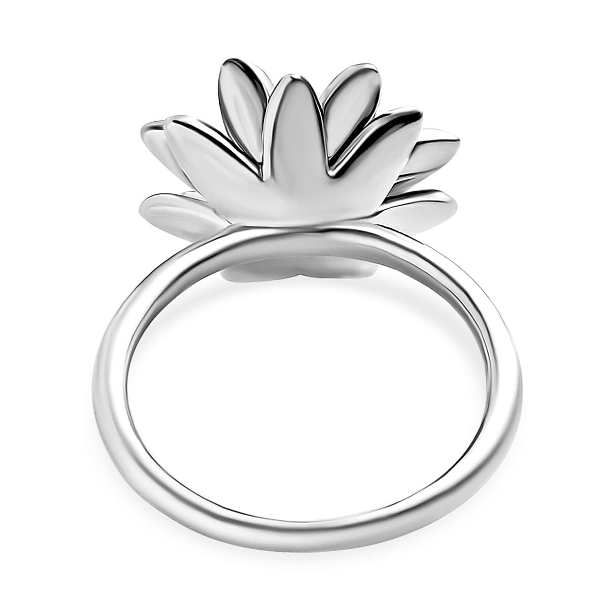 African Ruby (FF) Floral Ring in Platinum and Yellow Gold Overlay Sterling Silver