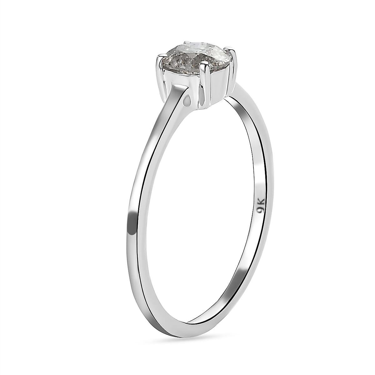 9K White Gold SGL Certified Diamond (G-H) Solitaire Ring 0.50 Ct.