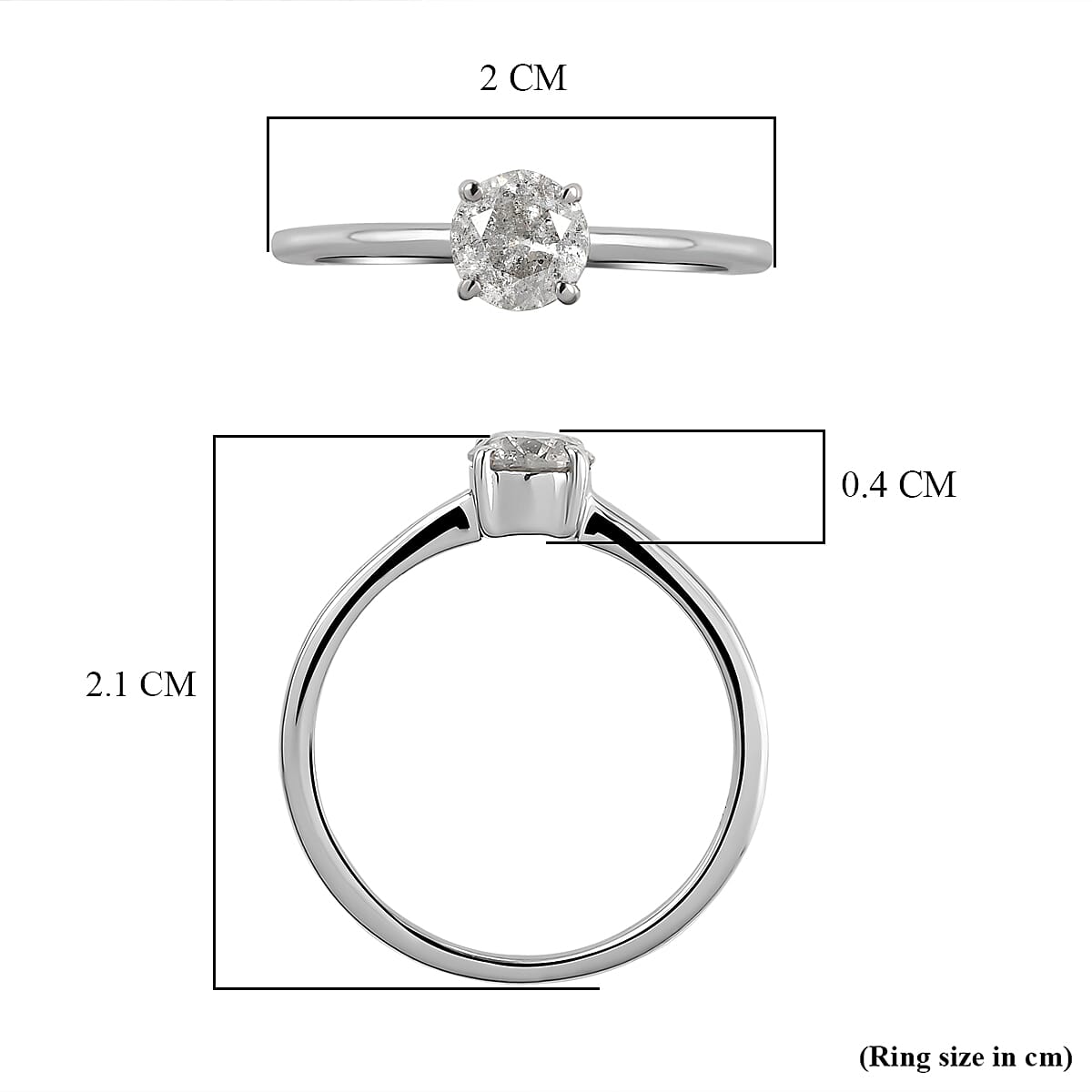 9K White Gold SGL Certified Diamond (G-H) Solitaire Ring 0.50 Ct.