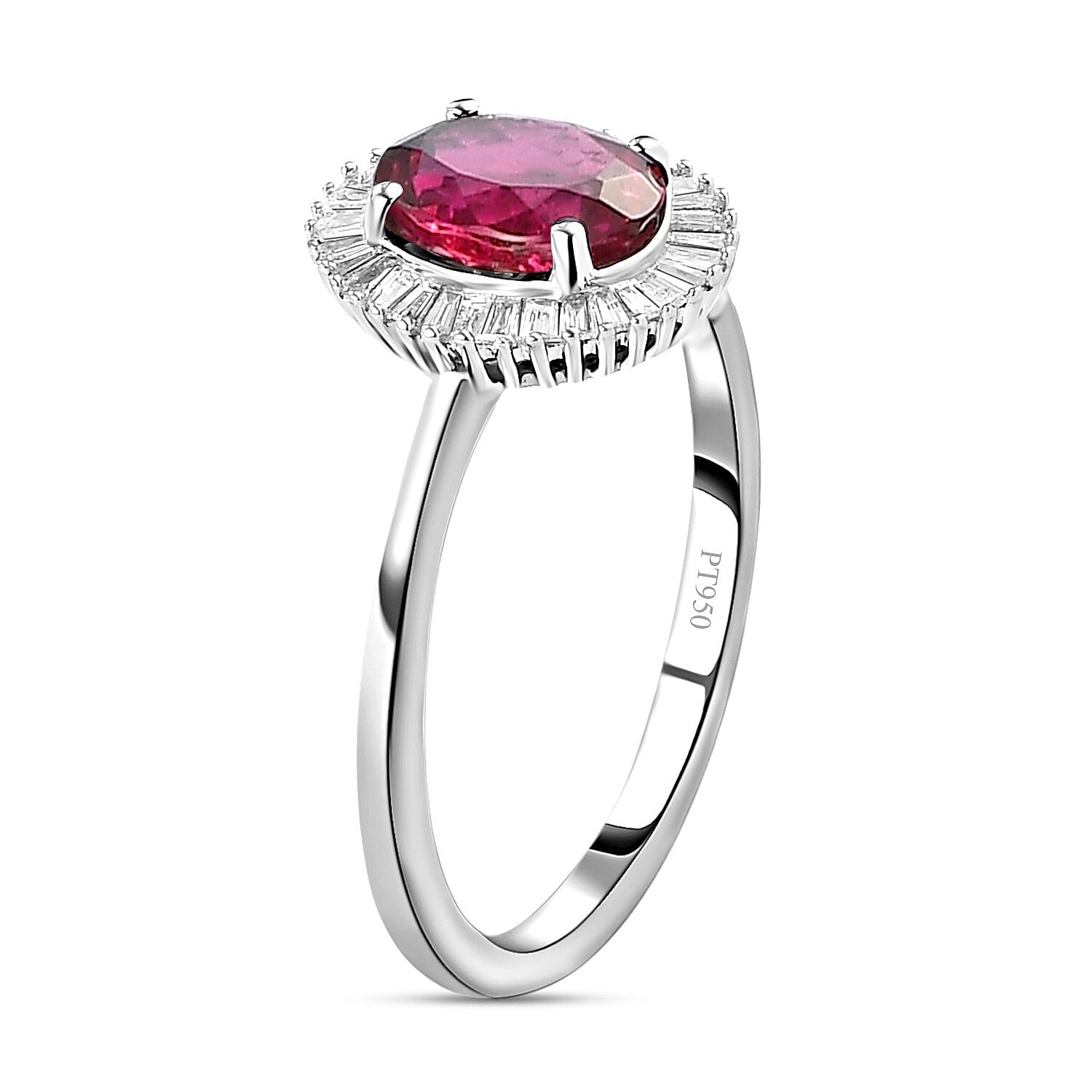 The Four Virtues Of Rubellite - RHAPSODY 950 Platinum AAAA Rubellite and Diamond (VS-E-F) Ring 1.46 Ct.