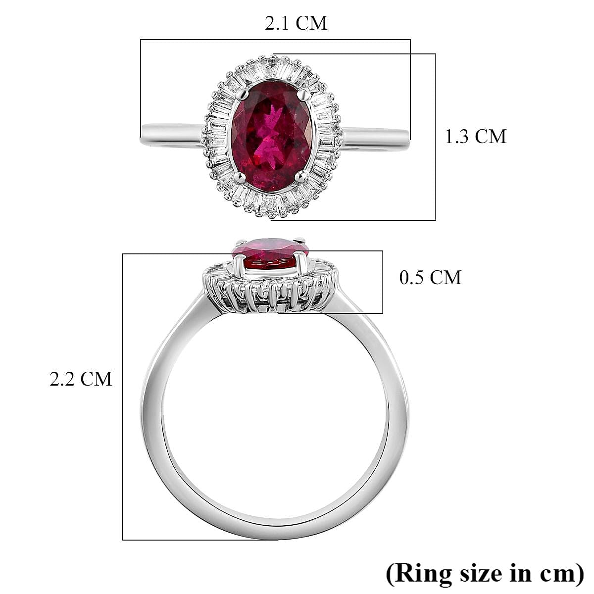 The Four Virtues Of Rubellite - RHAPSODY 950 Platinum AAAA Rubellite and Diamond (VS-E-F) Ring 1.46 Ct.