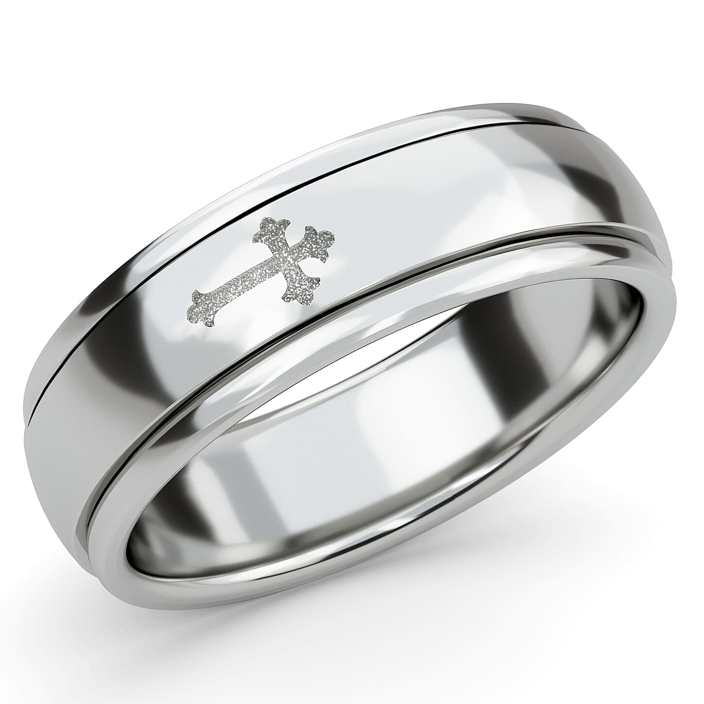 Sterling silver cross on sale ring