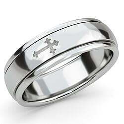 Artisan Crafted Cross Spinner Ring in Silver