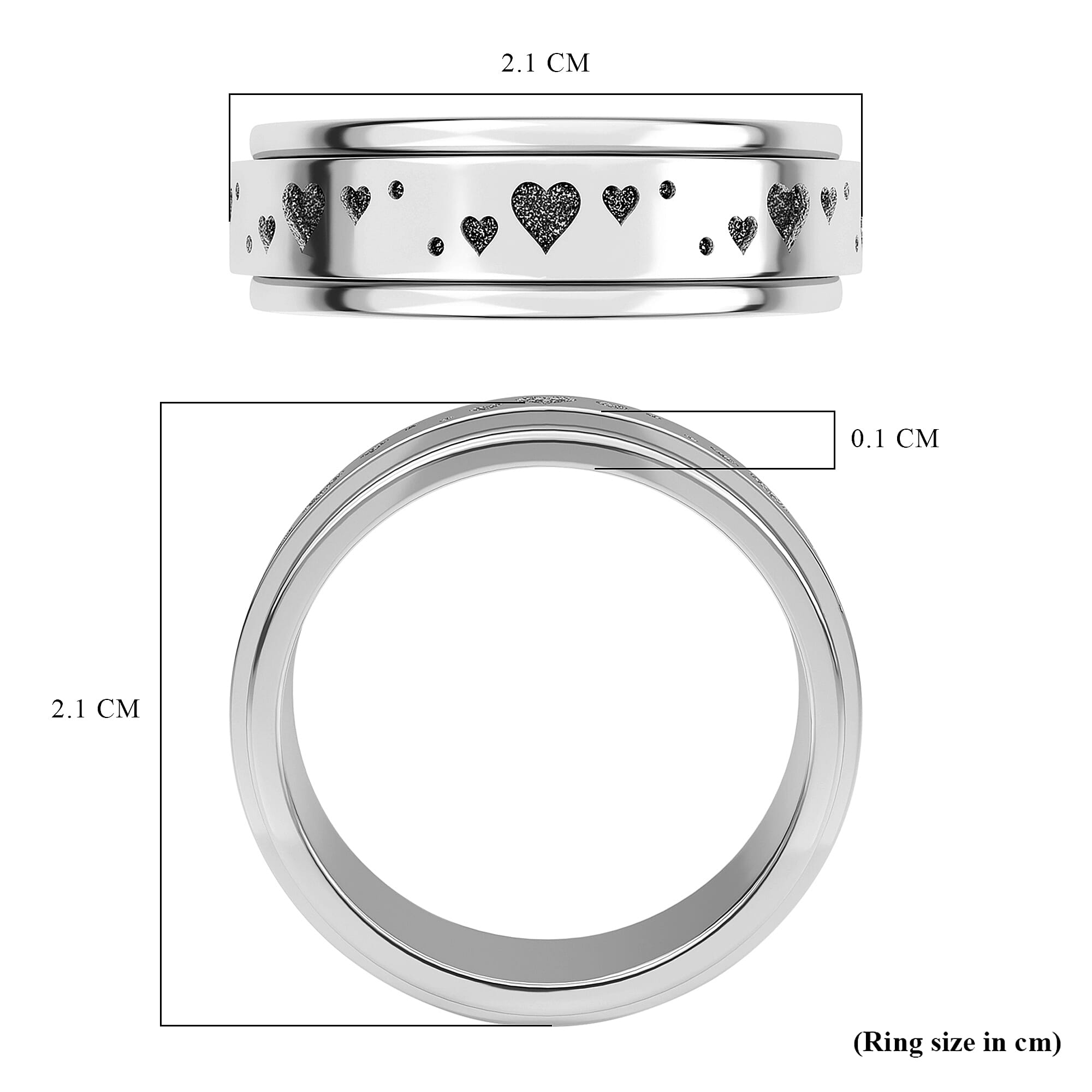 Stackable Heart Spinner Ring in Sterling Silver Stackable Heart Spinner Ring in Sterling Silver