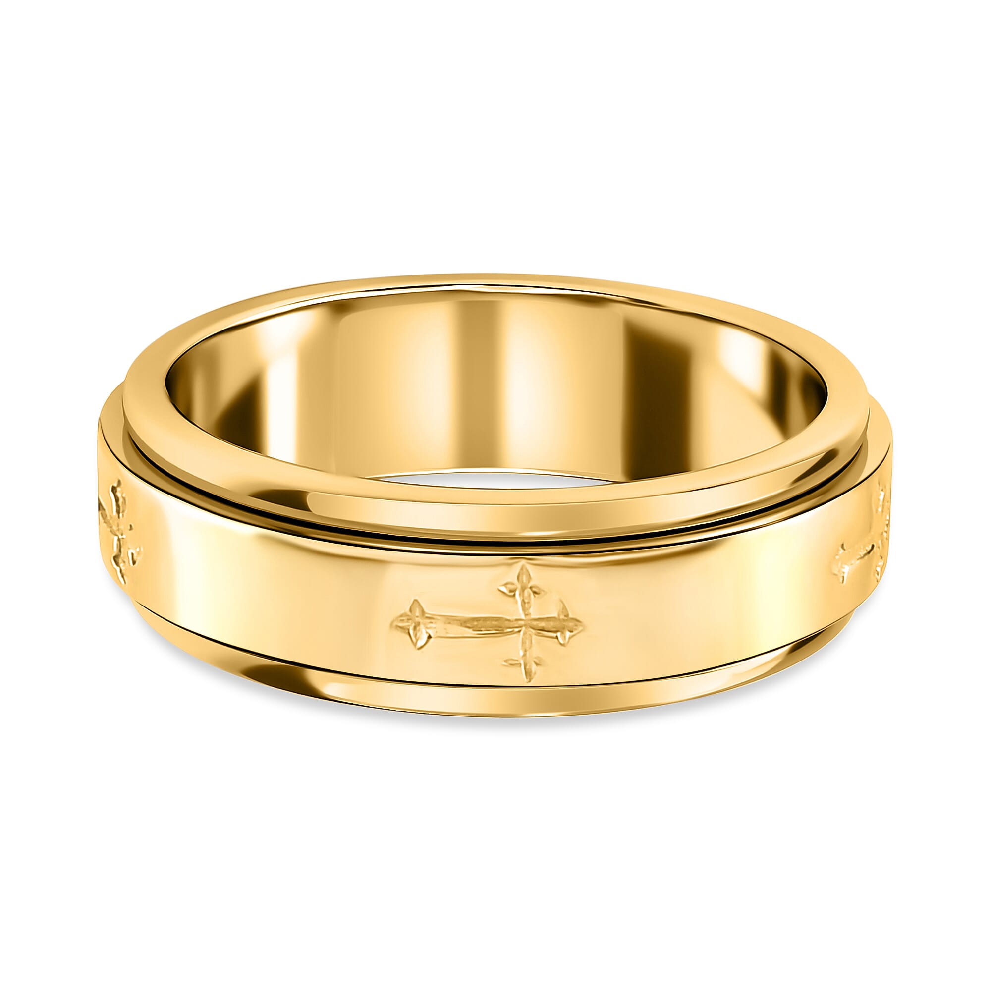 Artisan Crafted Cross Spinner Ring in Silver