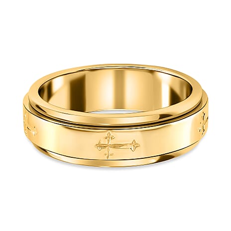 Cross Spinner Ring in 14K Gold Overlay Sterling Silver