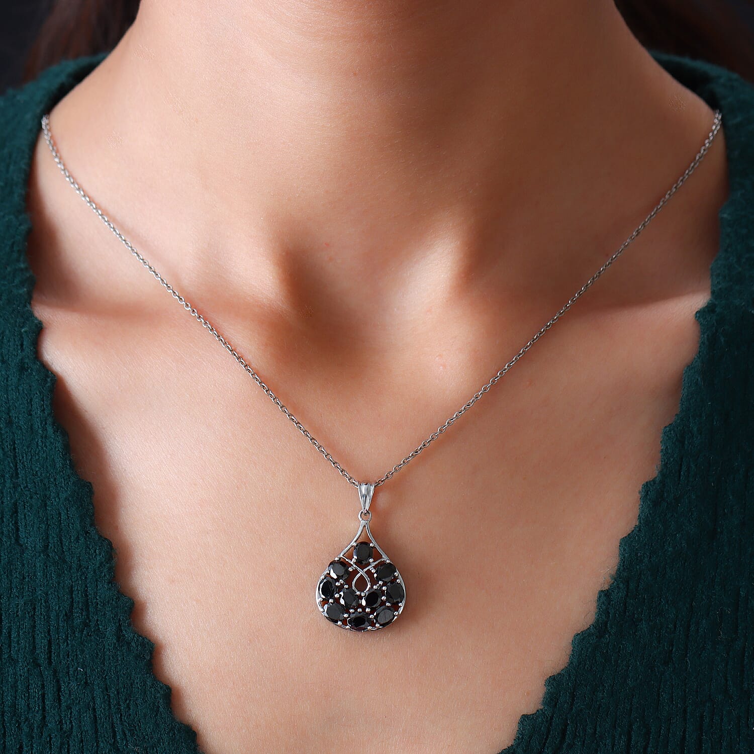 Elite Shungite Pendant in Platinum Overlay Sterling Silver 2.35 Ct.