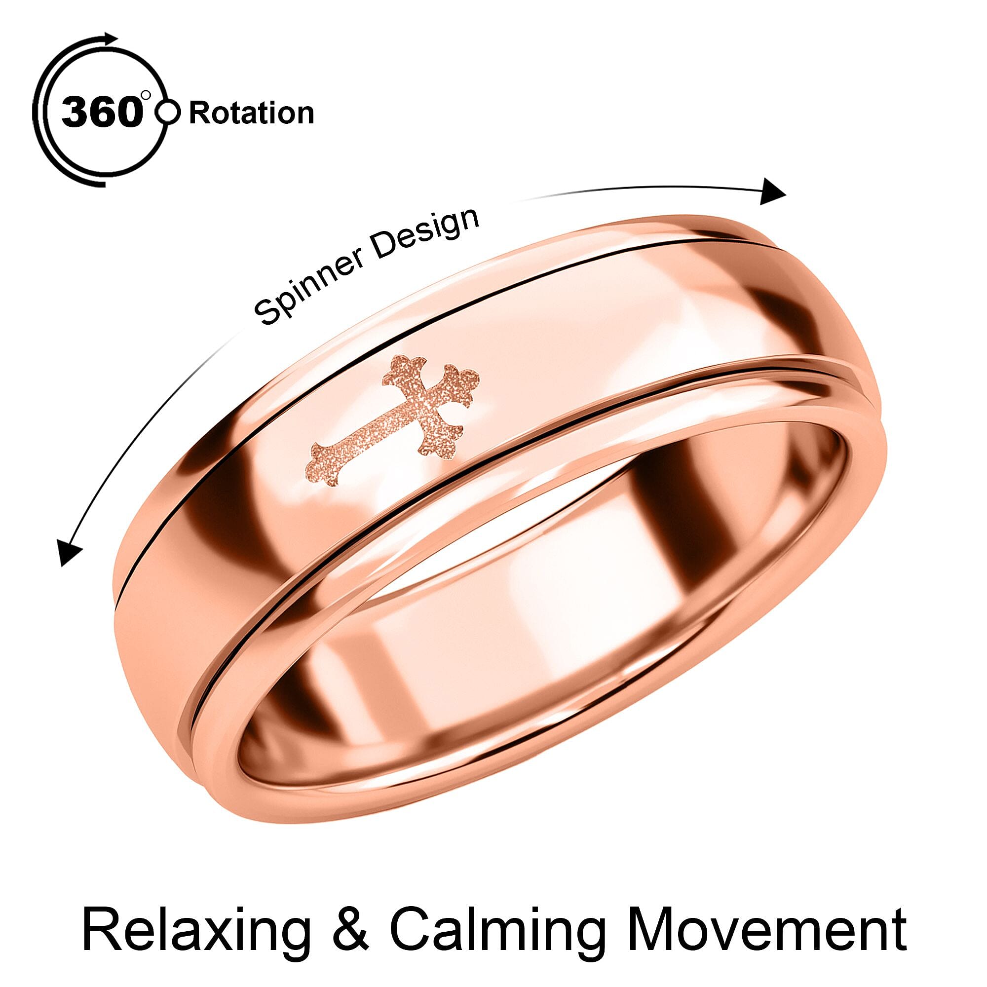 Artisan Crafted Cross Spinner Ring in Silver