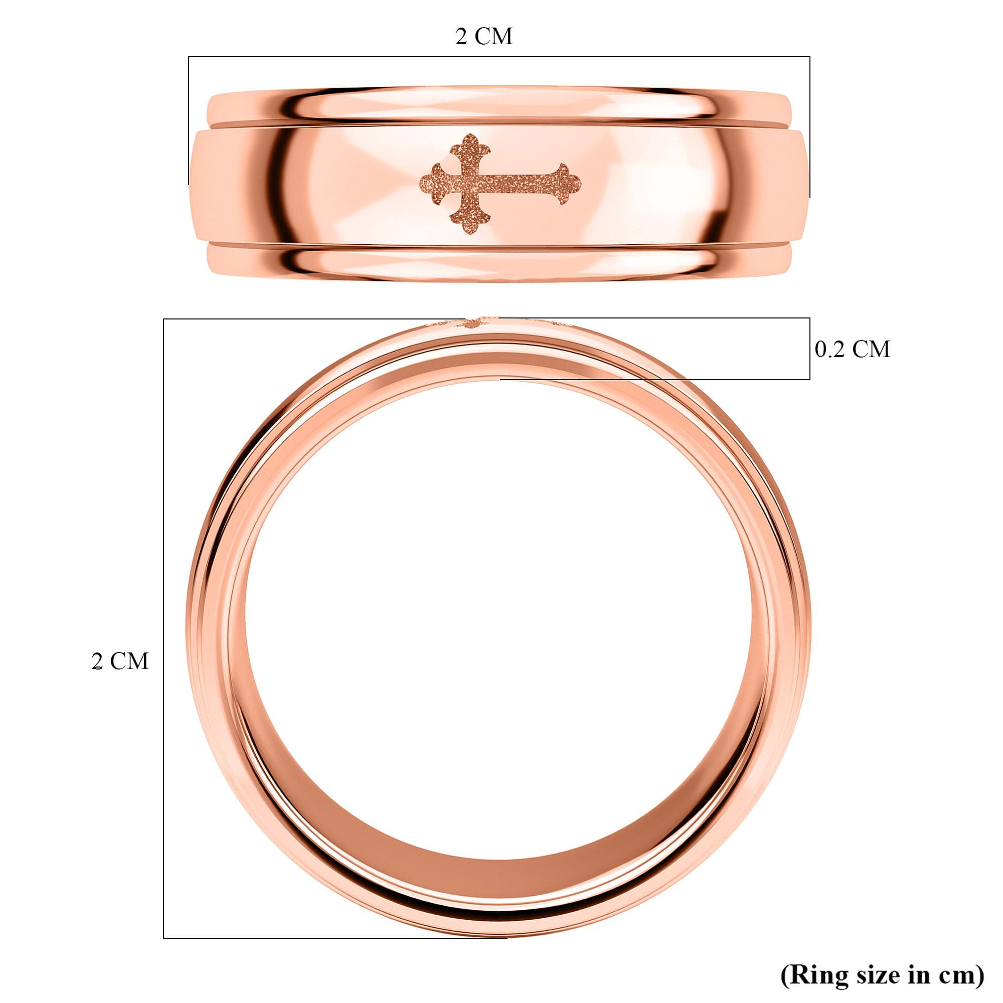 Artisan Crafted Cross Spinner Ring in Silver