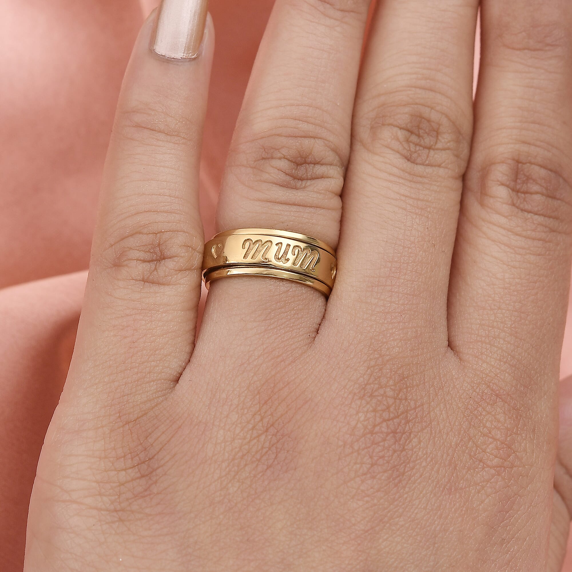 14K Gold Overlay Sterling Silver Ring, Silver Wt. 5.00 Gms