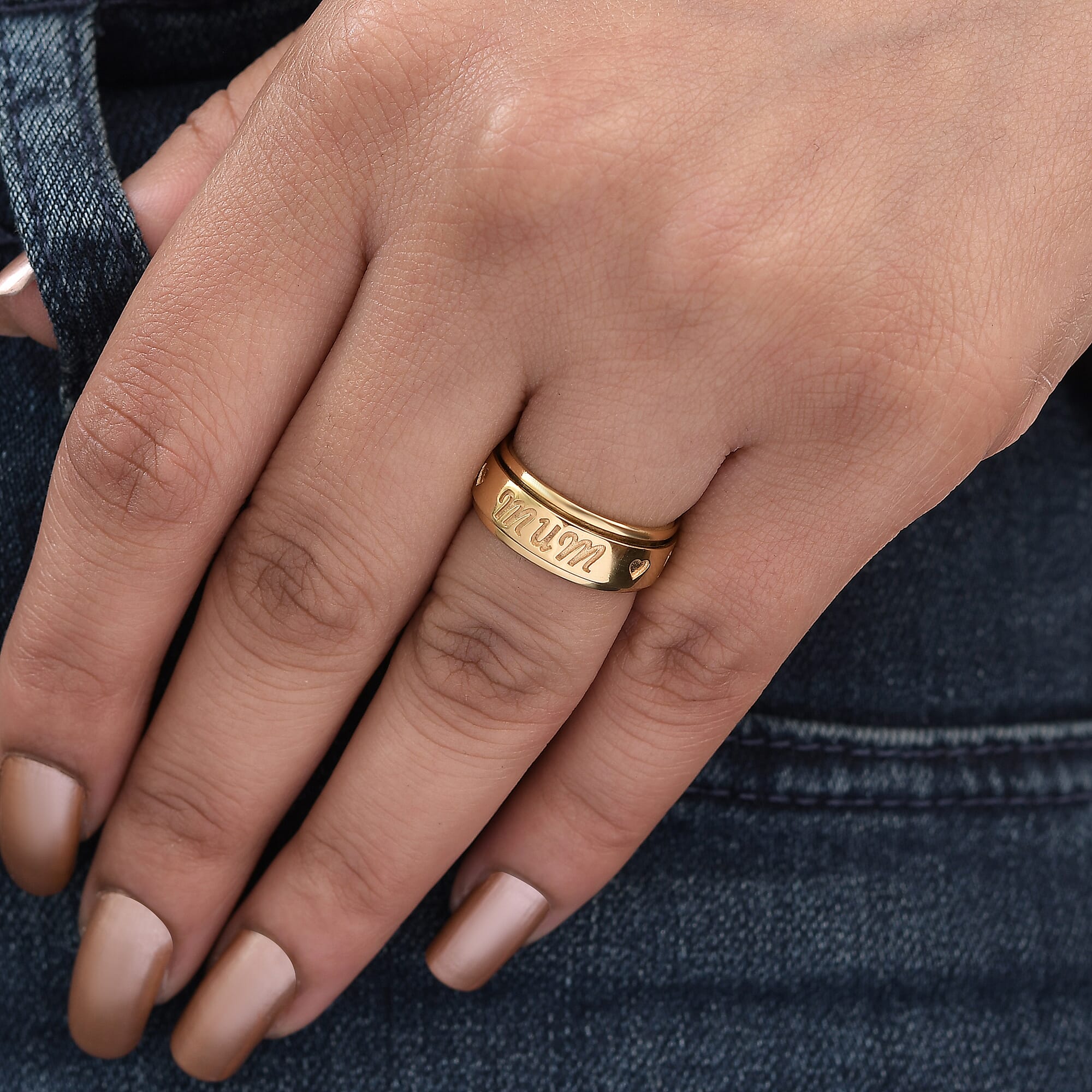 14K Gold Overlay Sterling Silver Ring, Silver Wt. 5.00 Gms