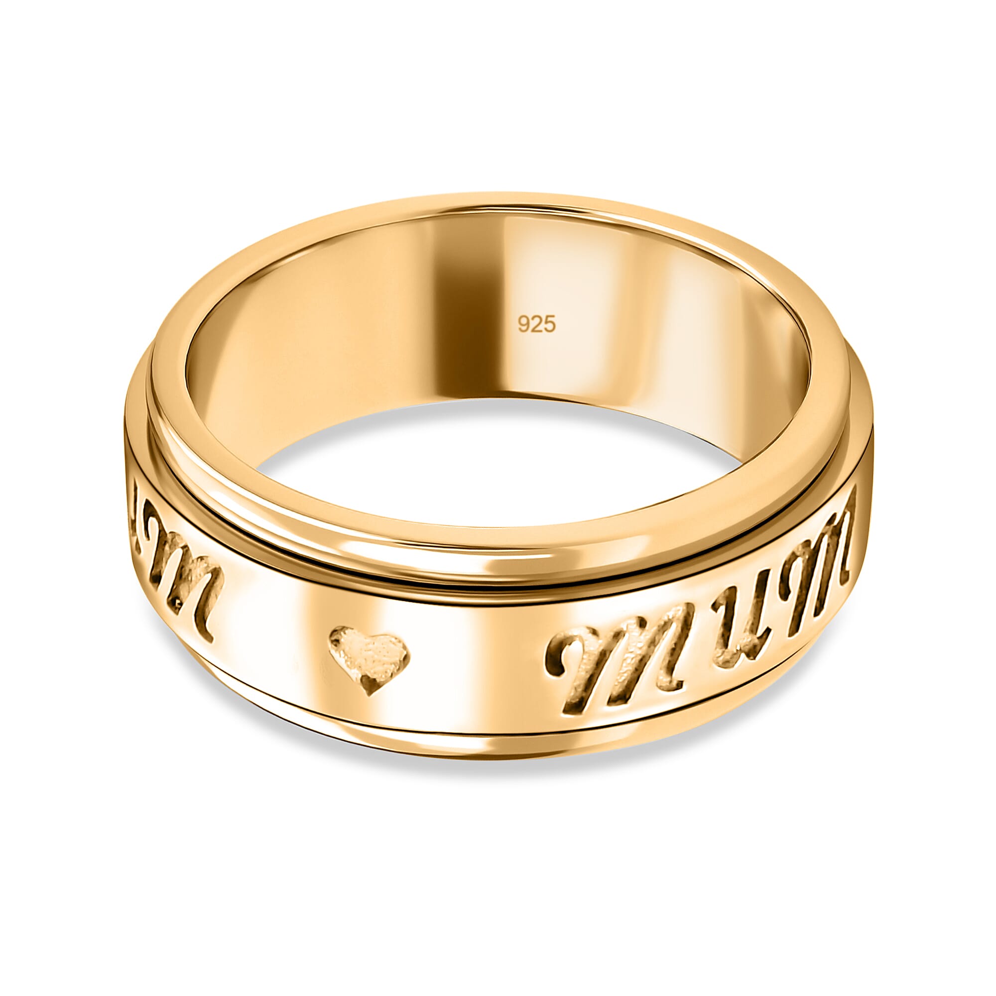 14K Gold Overlay Sterling Silver Ring, Silver Wt. 5.00 Gms