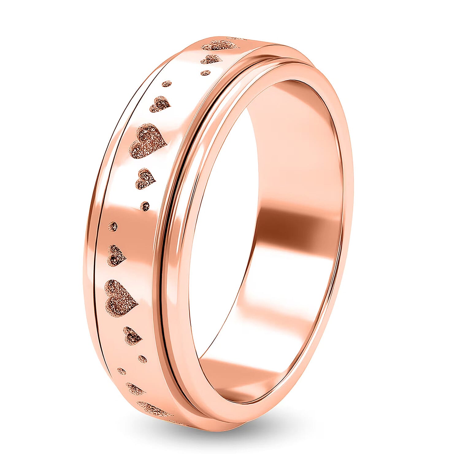 Sterling Silver Fidget Spinner Band Anxiety Stress Reliever Ring for Men and Women