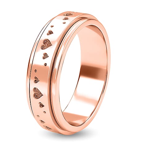 18K Vermeil Yellow Gold Plated Sterling Silver Heart Spinner Ring