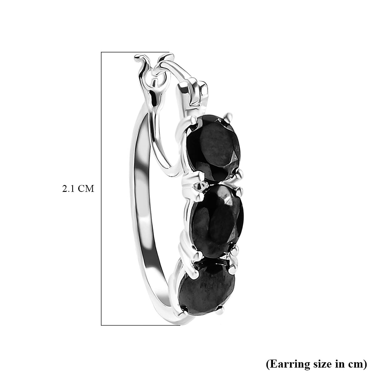 Elite Shungite Hoop Earrings (With Clasp) in Platinum Overlay Sterling Silver 1.12 Ct.