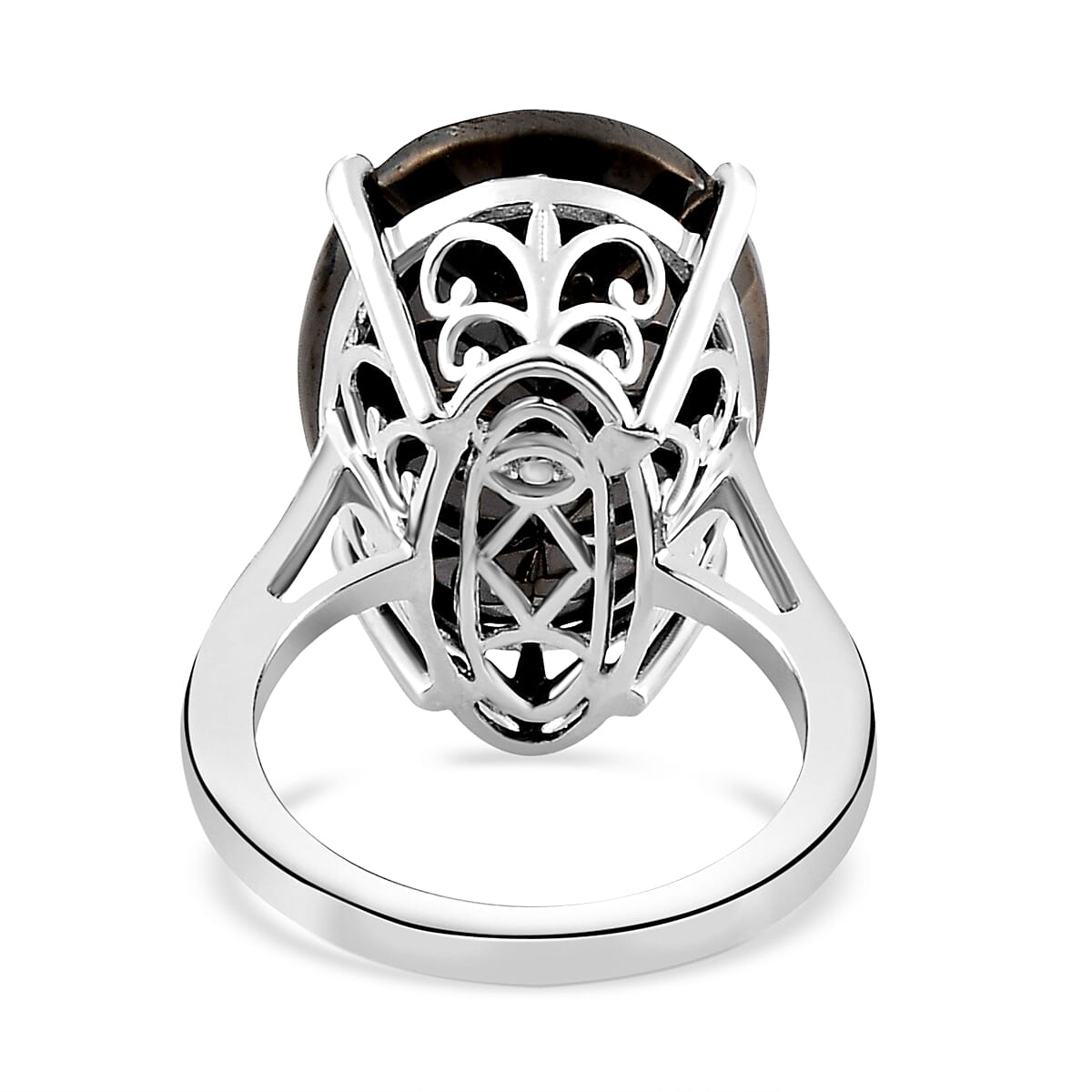 Elite Shungite and Diamond Ring in Platinum Overlay Sterling Silver 11.08 Ct.