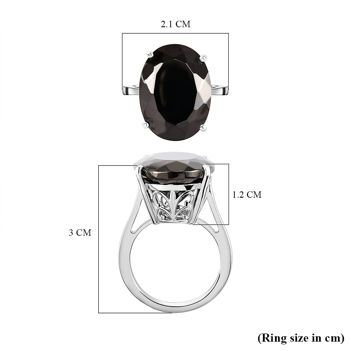Elite Shungite and Diamond Ring in Platinum Overlay Sterling Silver 11.08 Ct.
