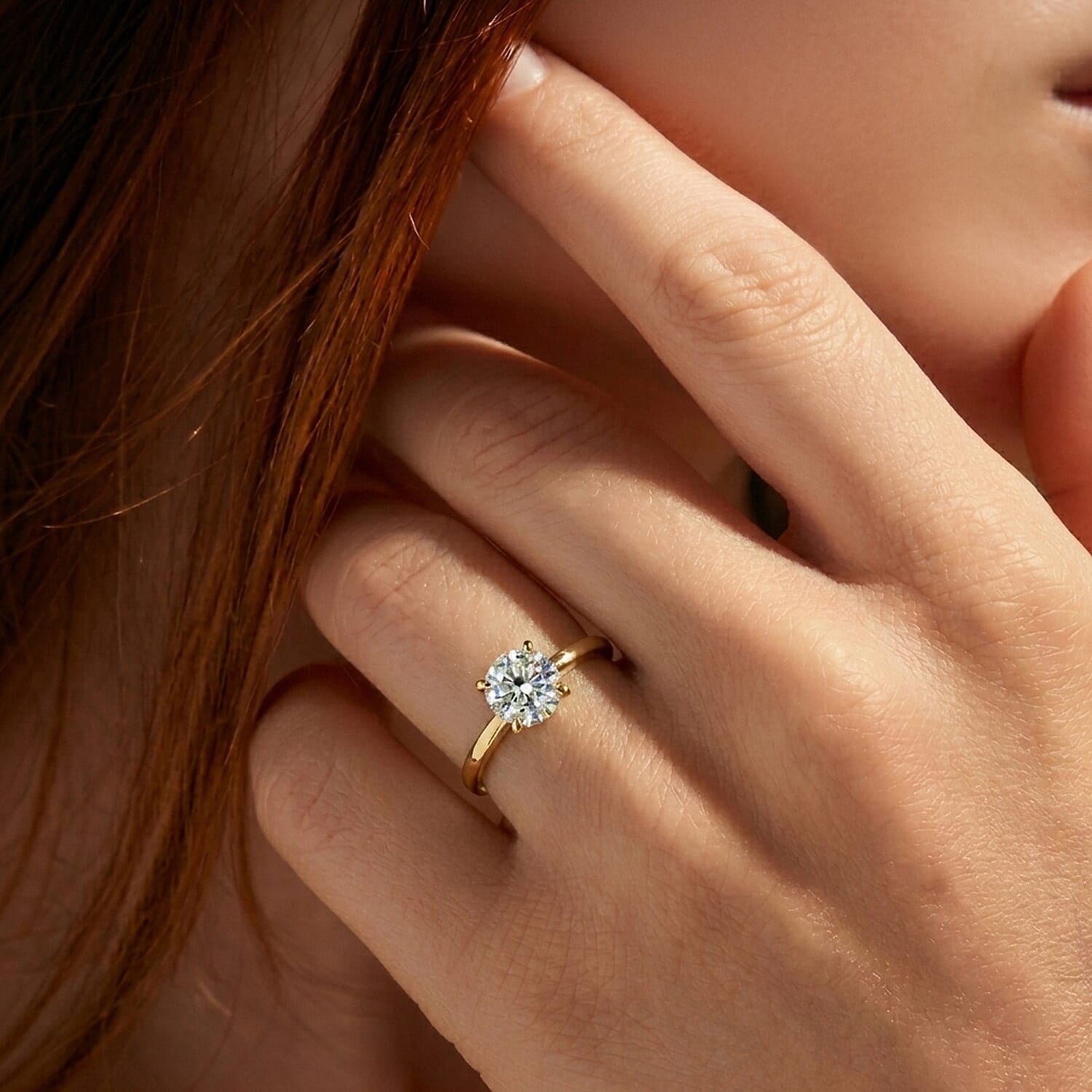 Moissanite Solitaire Ring in Sterling Silver