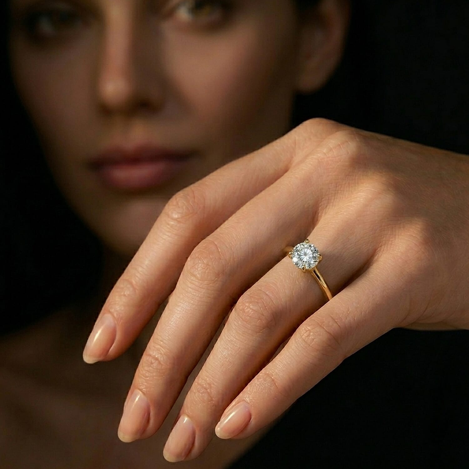 Moissanite Solitaire Ring in Sterling Silver
