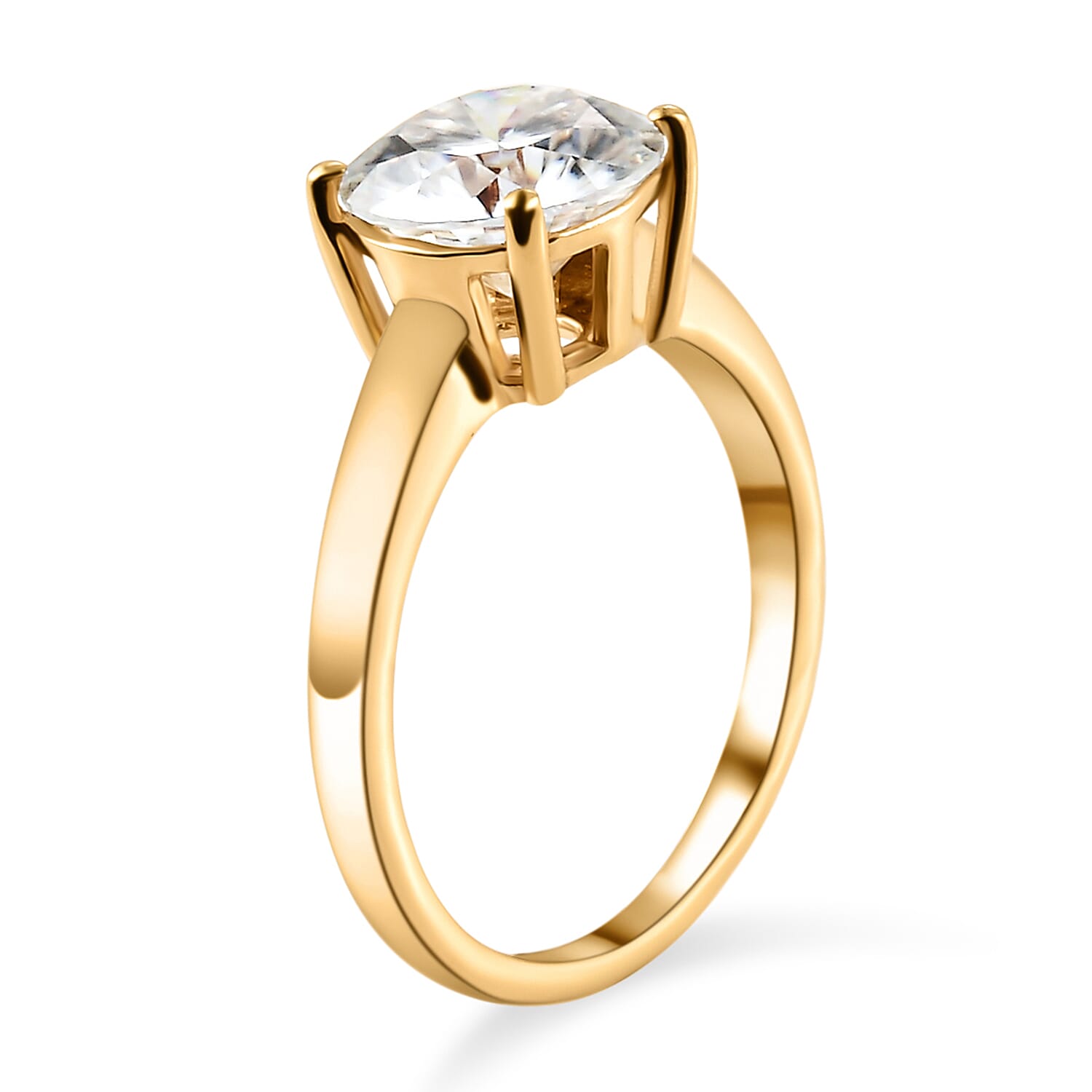 Moissanite Solitaire Ring in Sterling Silver