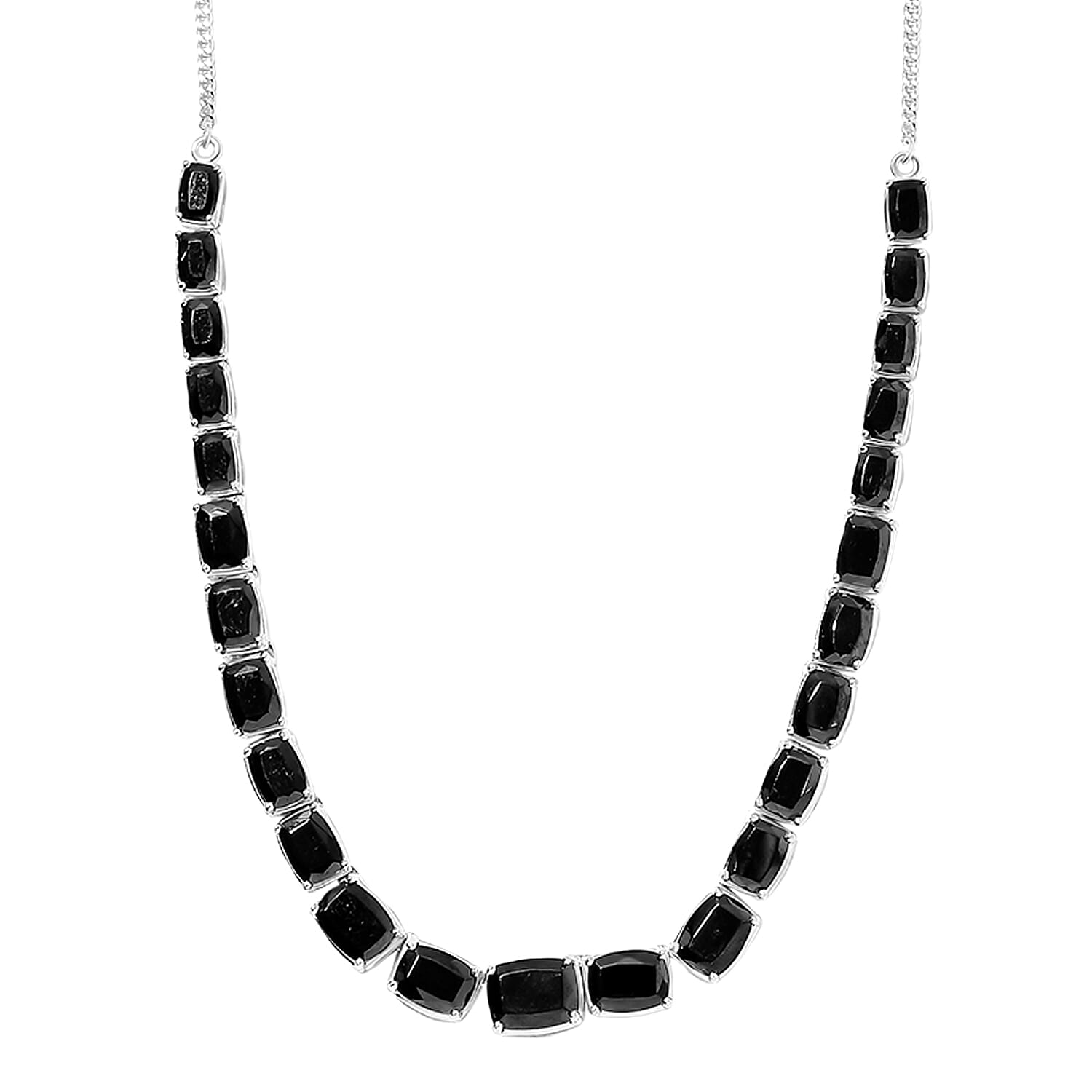 Elite Shungite Necklace (Size 18-2 Inch Ext.) in 14K Gold Overlay Sterling Silver, Silver Wt. 16.48 Gms