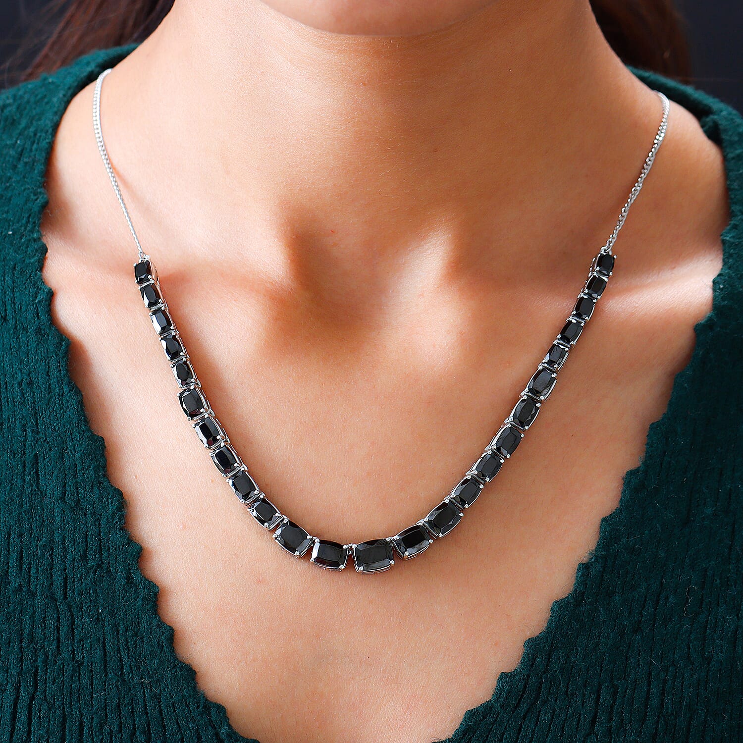 Elite Shungite Necklace (Size 18-2 Inch Ext.) in 14K Gold Overlay Sterling Silver, Silver Wt. 16.48 Gms