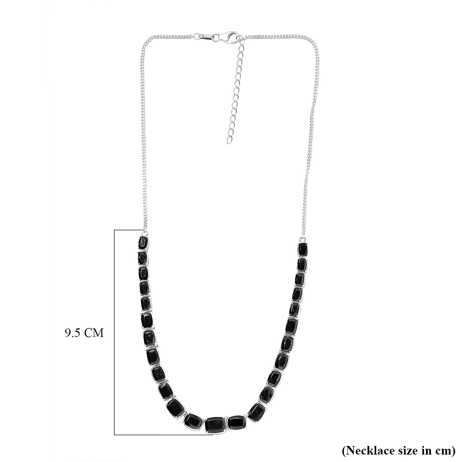 Elite Shungite Necklace (Size 18-2 Inch Ext.) in 14K Gold Overlay Sterling Silver, Silver Wt. 16.48 Gms