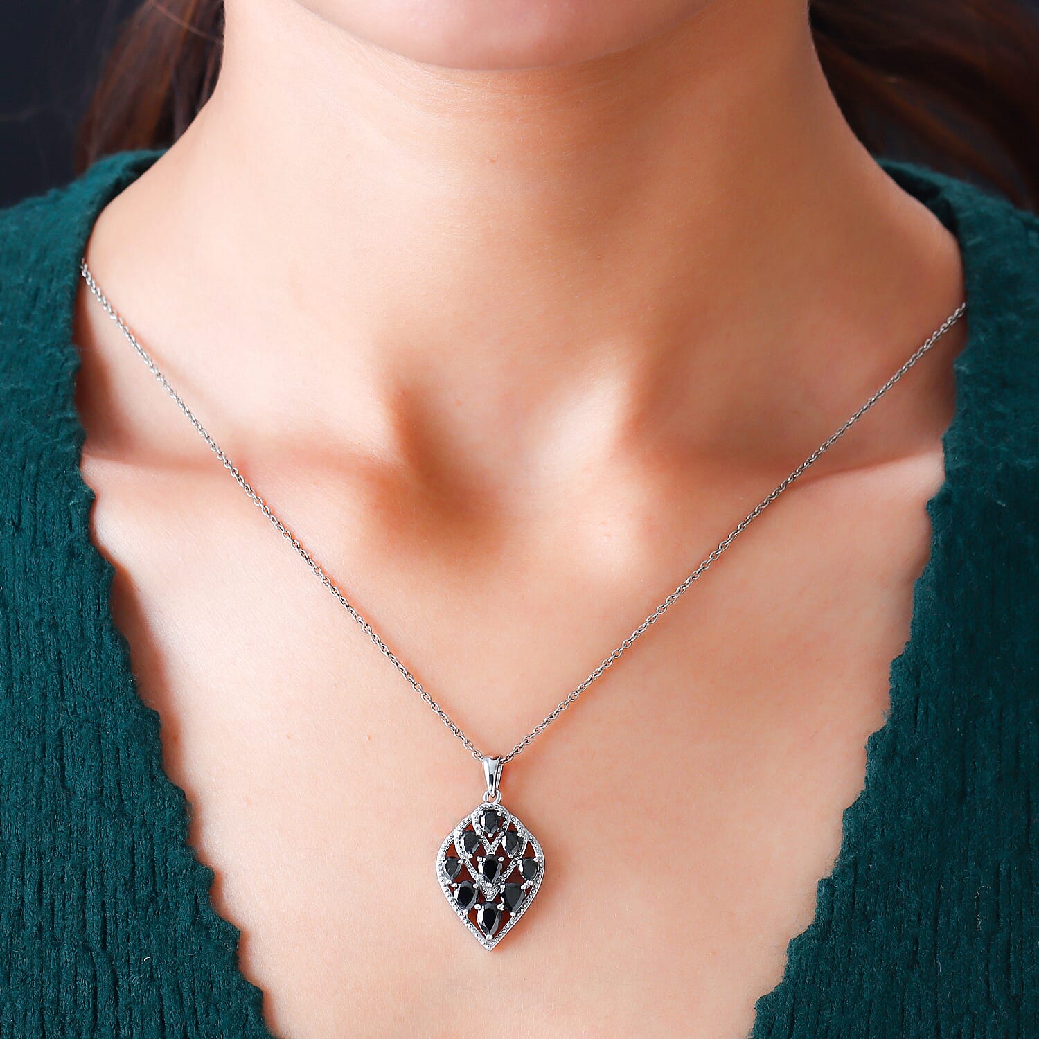 Elite Shungite Pendant in Platinum Overlay Sterling Silver 1.26 Ct.