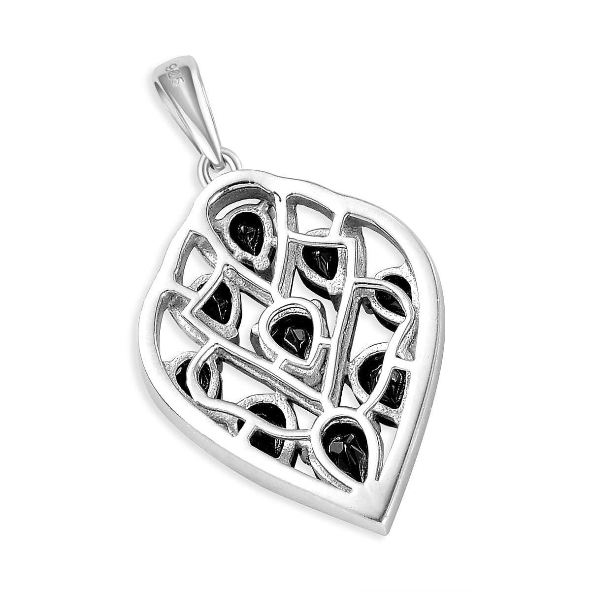 Elite Shungite Pendant in Platinum Overlay Sterling Silver 1.26 Ct.