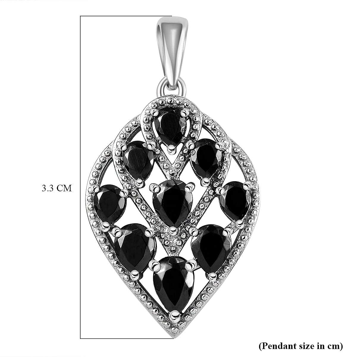 Elite Shungite Pendant in Platinum Overlay Sterling Silver 1.26 Ct.