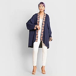 TAMSY Viscose Twill Short Kimono - Black