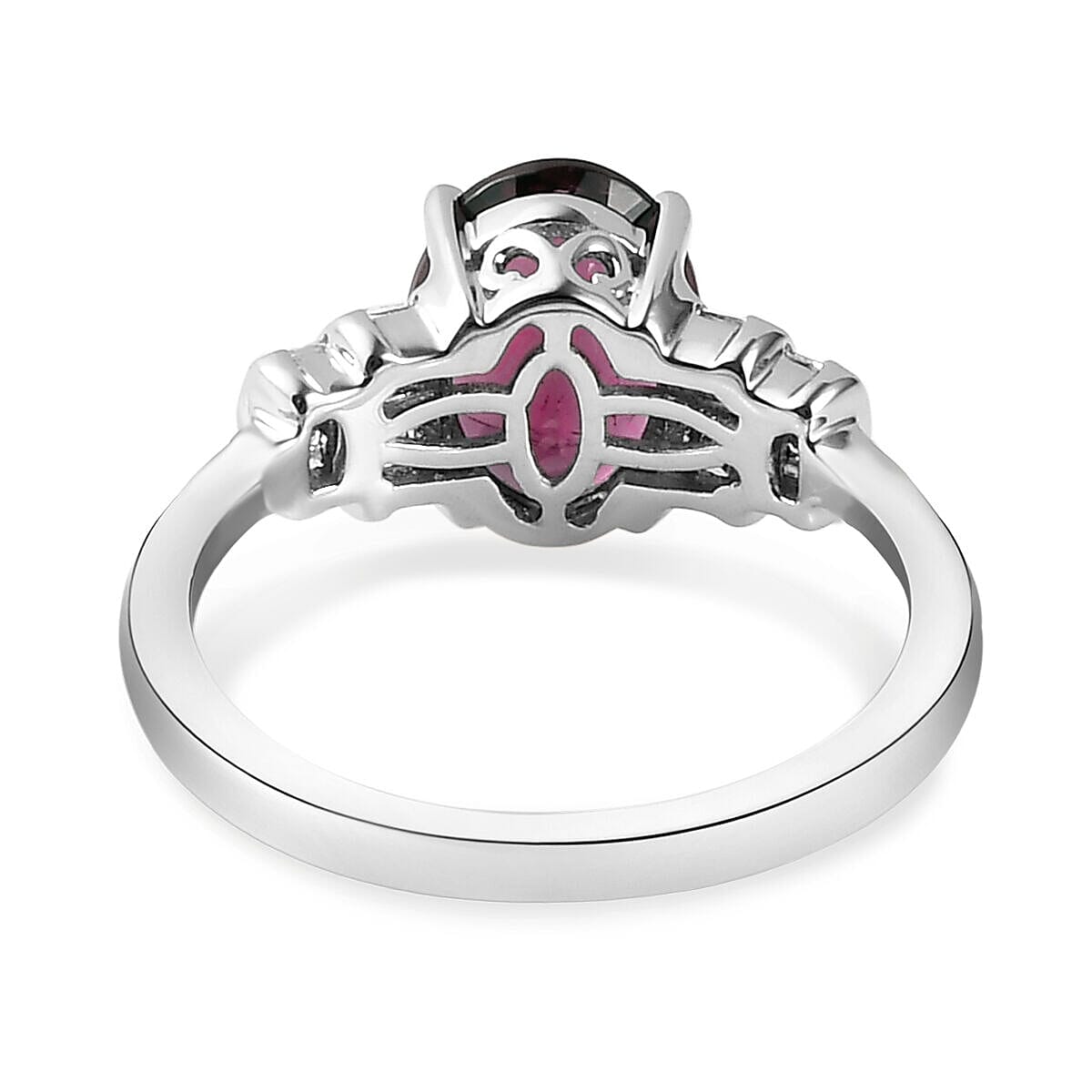 RHAPSODY 950 Platinum AAAA Rubellite and Diamond ( VS-E-F) Ring 1.94 Ct, Platinum Wt. 4.80 Gms