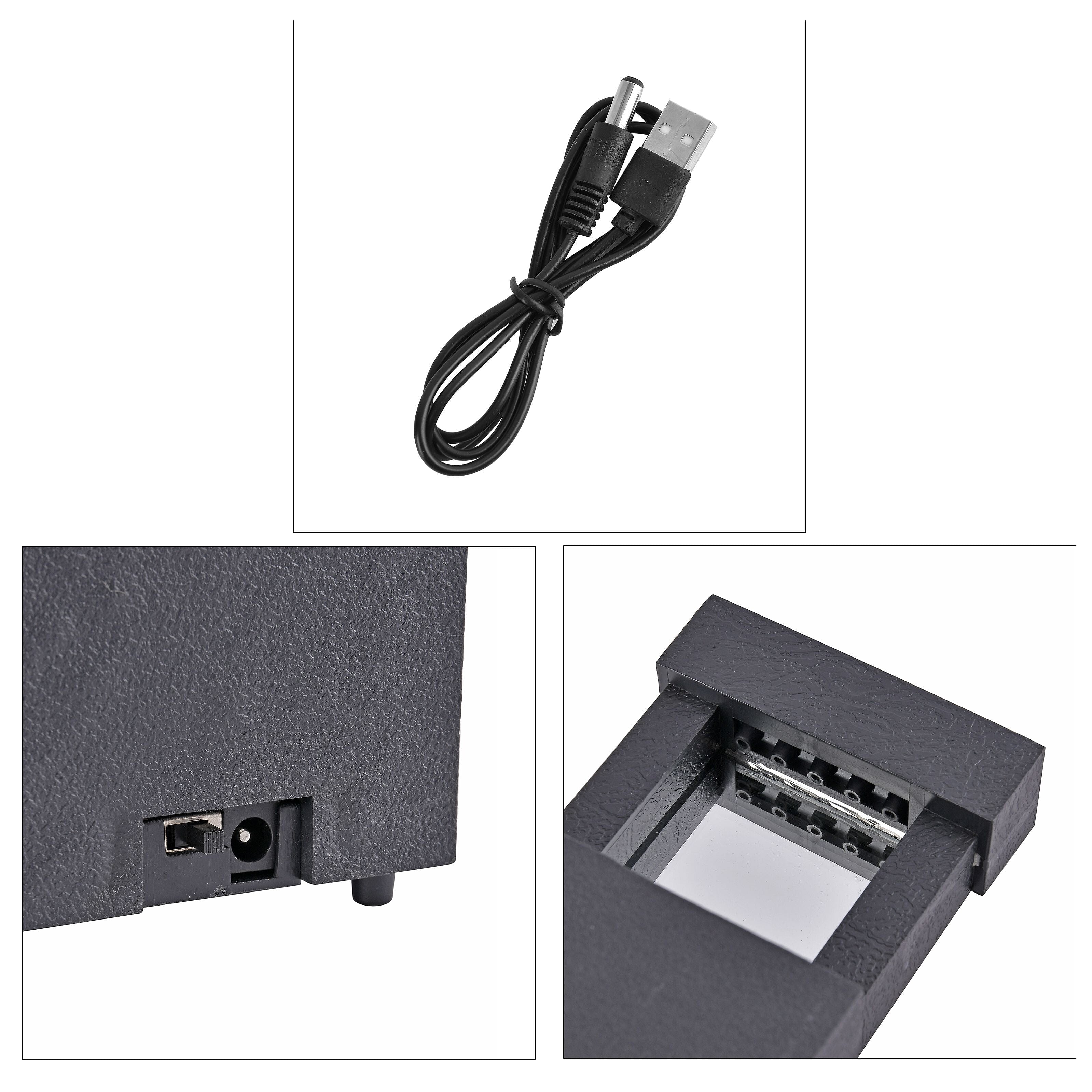 Mini Waterfall Fountain Decor with LED Light - USB Cable (Requires 2xAA Battery Not Inc.) - Black