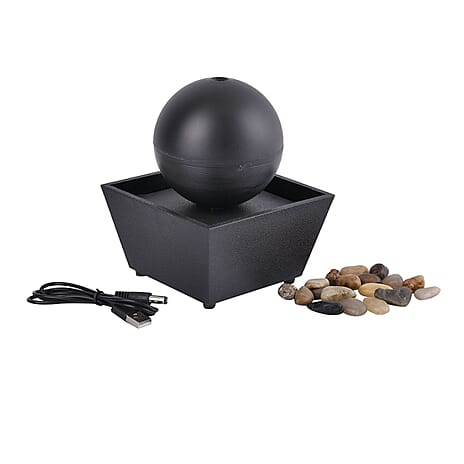 Round Ball Shape Mini Indoor Fountain with LED Light