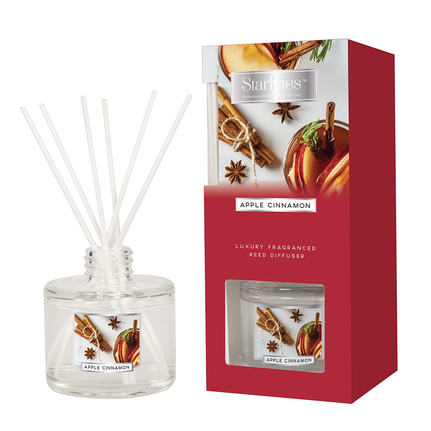 Starlytes Apple Cinnamon Reed Diffuser (100ml) - Red