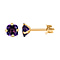 9K Yellow Gold Lusaka Amethyst Solitaire Earrings 1.40 Ct.