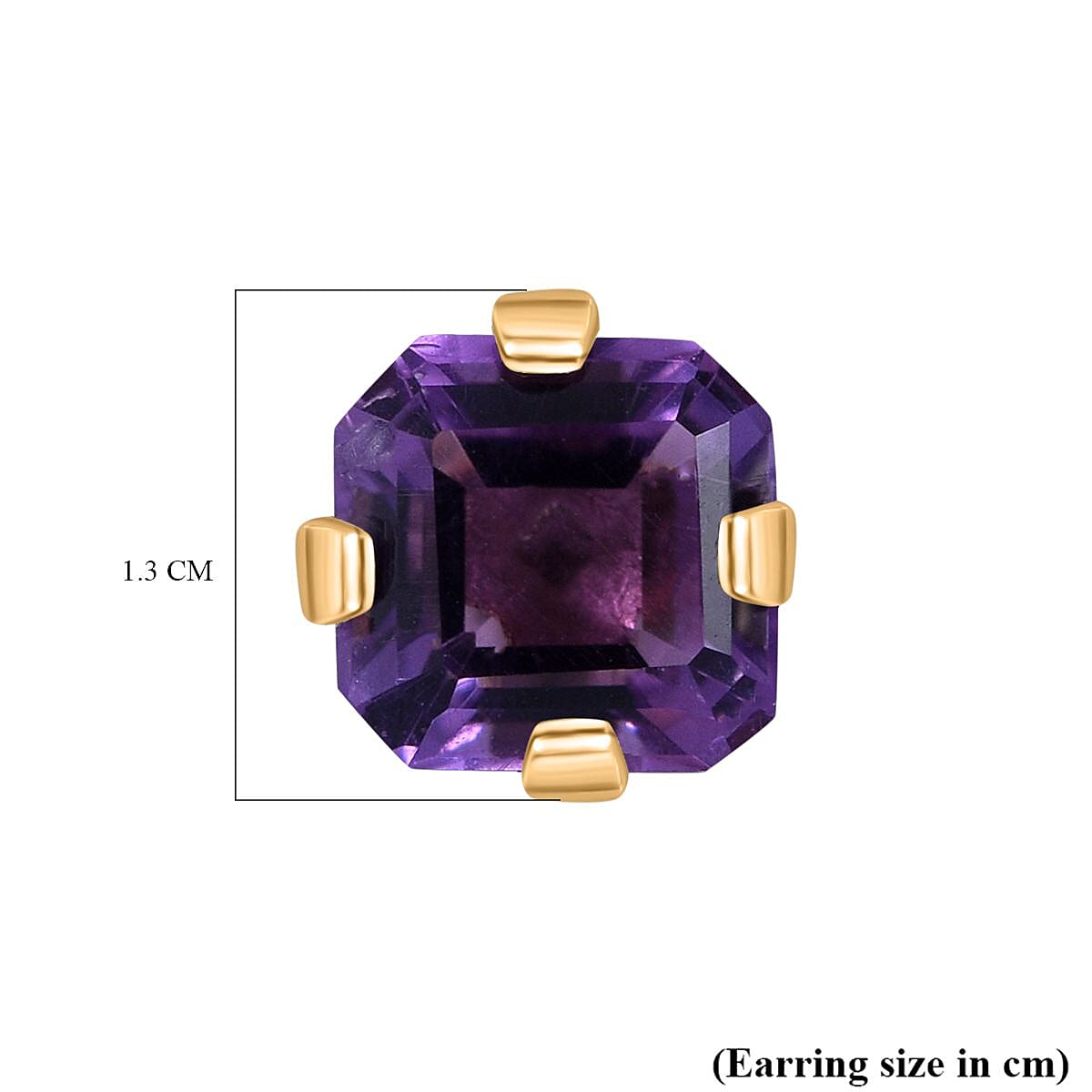 9K Yellow Gold Lusaka Amethyst Solitaire Earrings 1.40 Ct.
