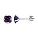 9K White Gold Blue Zircon Solitaire Earrings 1.40 Ct.