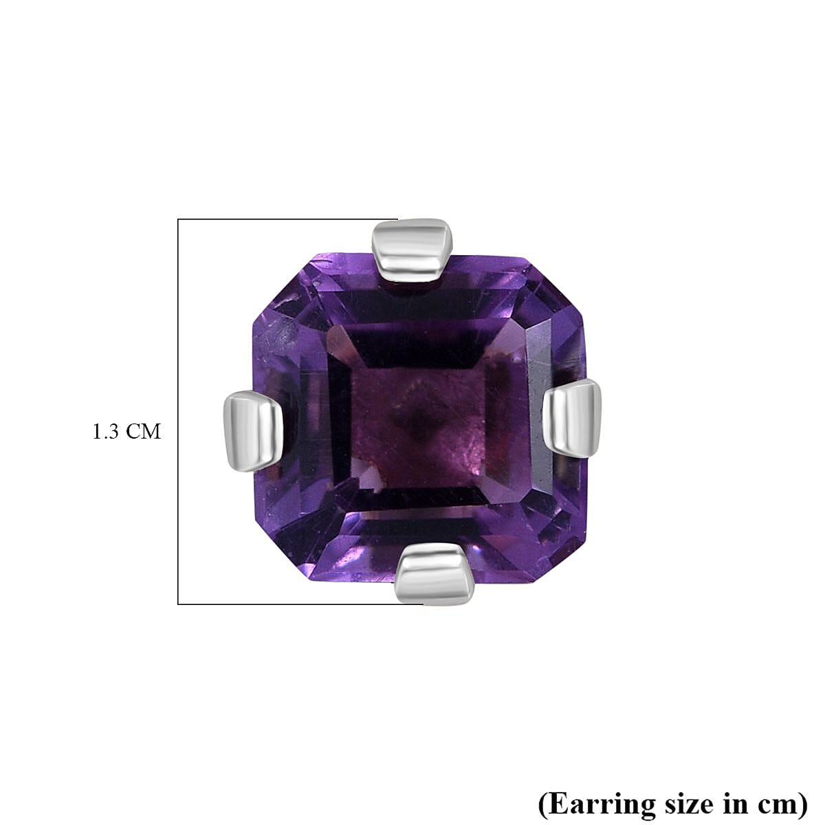 9K White Gold Lusaka Amethyst Solitaire Earrings 1.40 Ct.