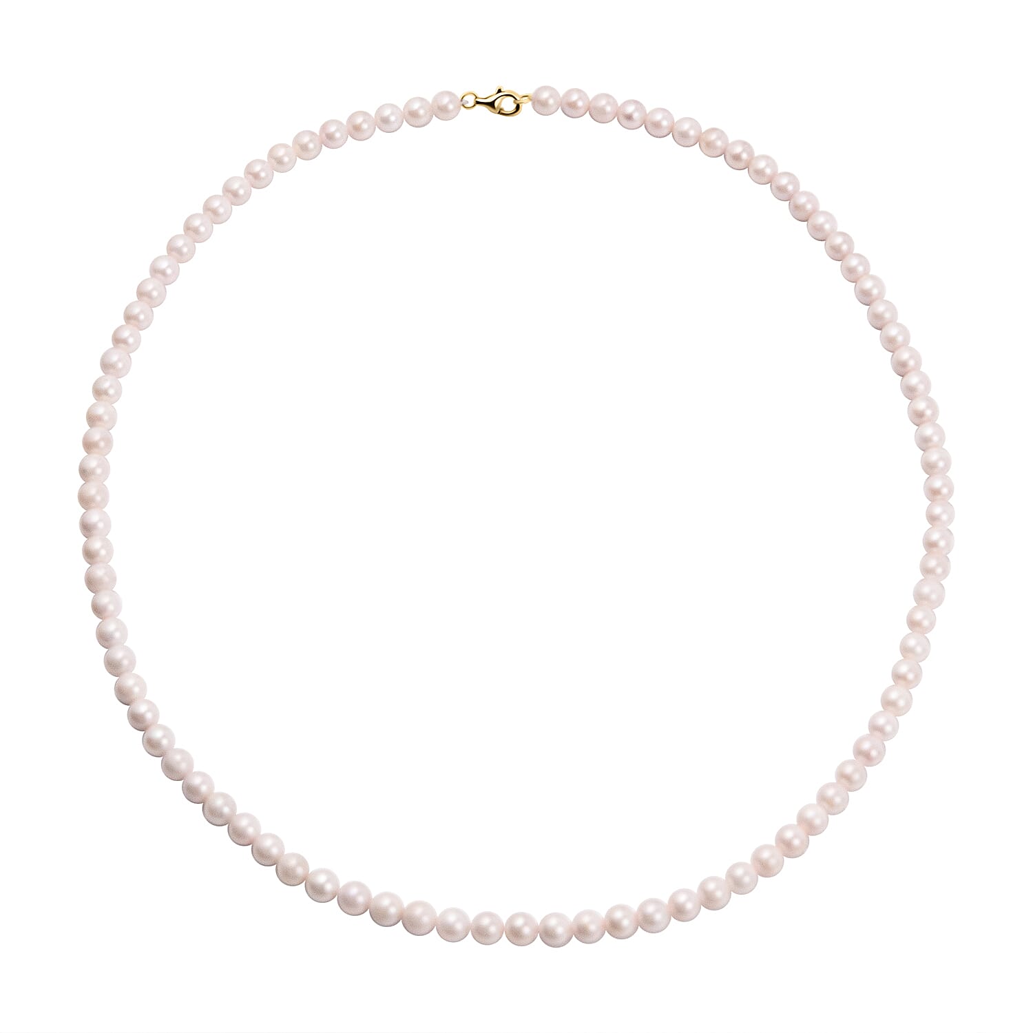 9K Yellow Gold AAA Japanese Akoya Pearl (5mm to 6mm) Necklace (Size - 20)