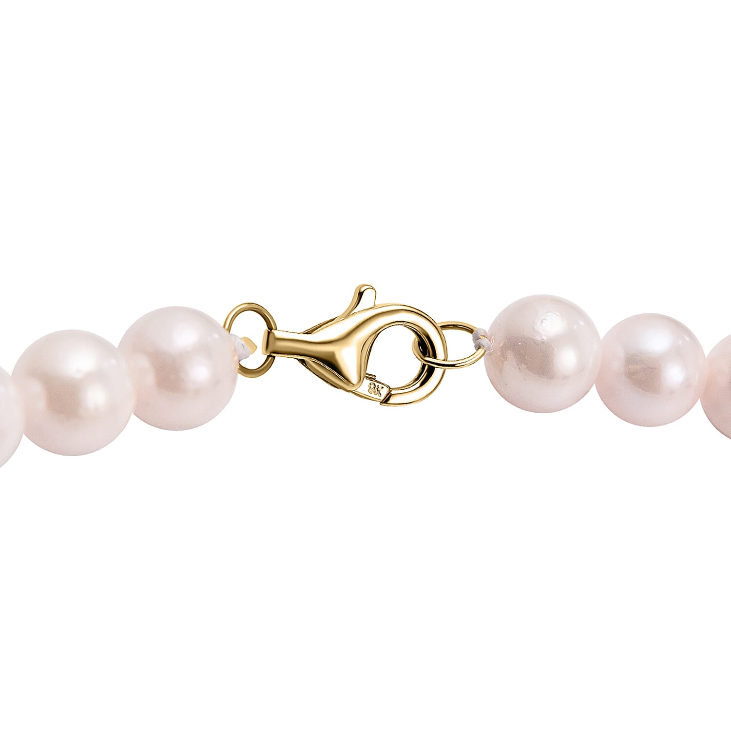 9K Yellow Gold AAA Japanese Akoya Pearl (5mm to 6mm) Necklace (Size - 20)