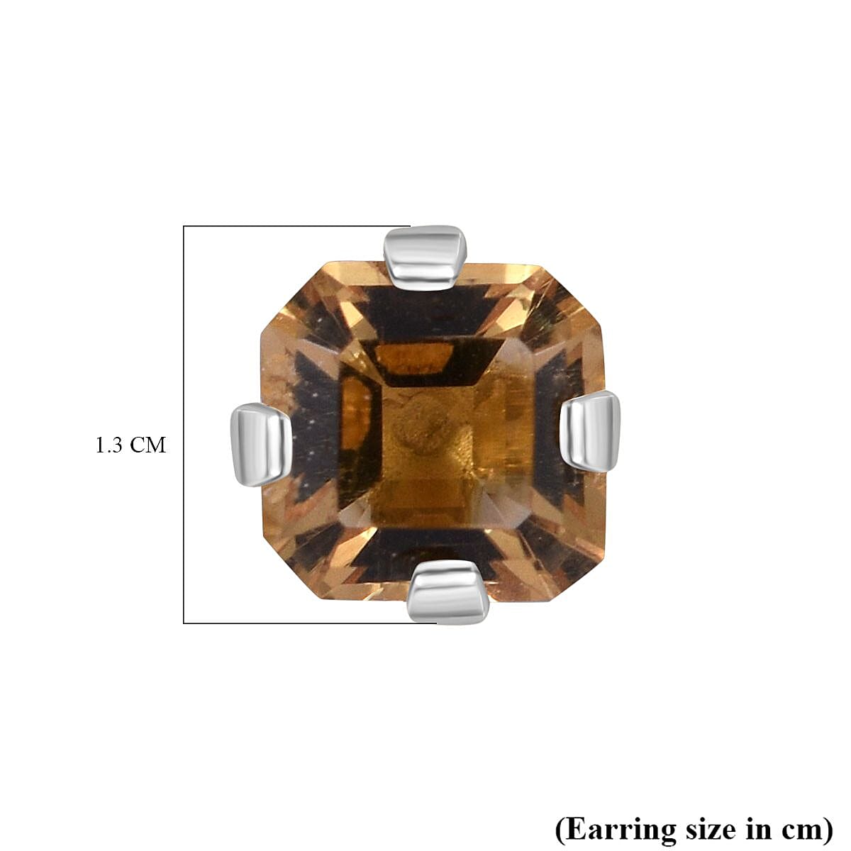 9K White Gold Citrine Solitaire Earrings 1.40 Ct.