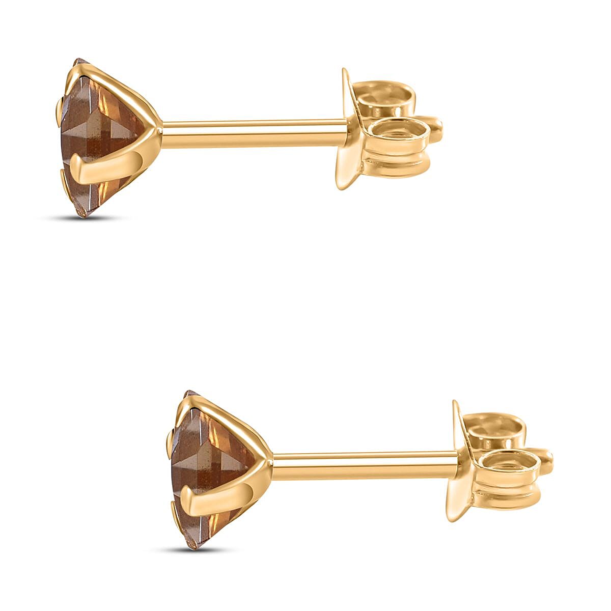 9K Yellow Gold Citrine Solitaire Earrings 1.40 Ct.