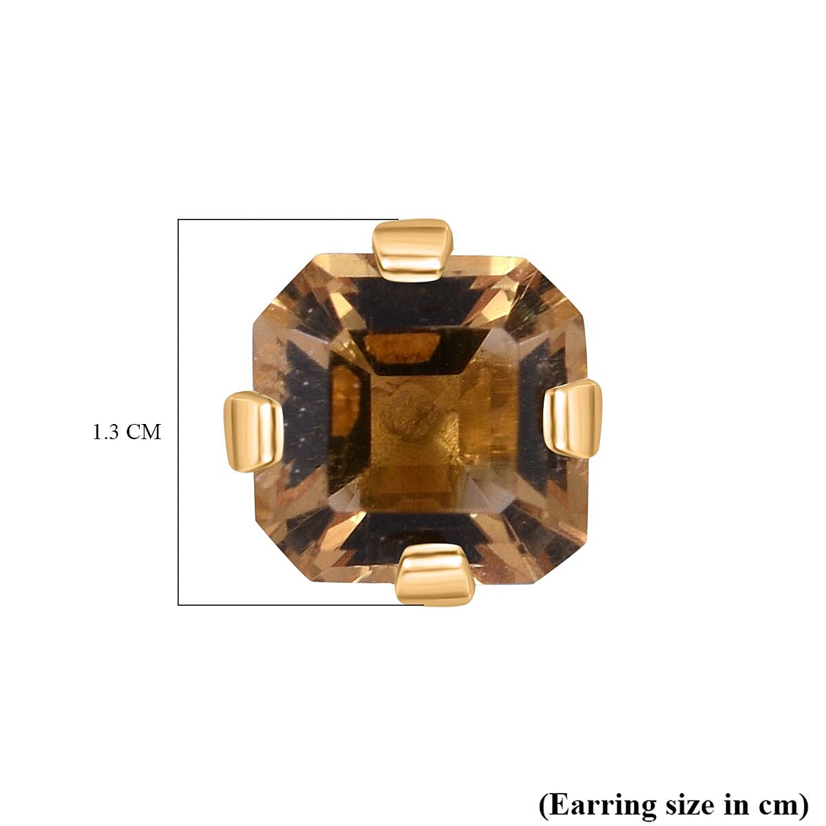 9K Yellow Gold Citrine Solitaire Earrings 1.40 Ct.