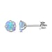 9K White Gold Blue Zircon Solitaire Earrings 1.40 Ct.