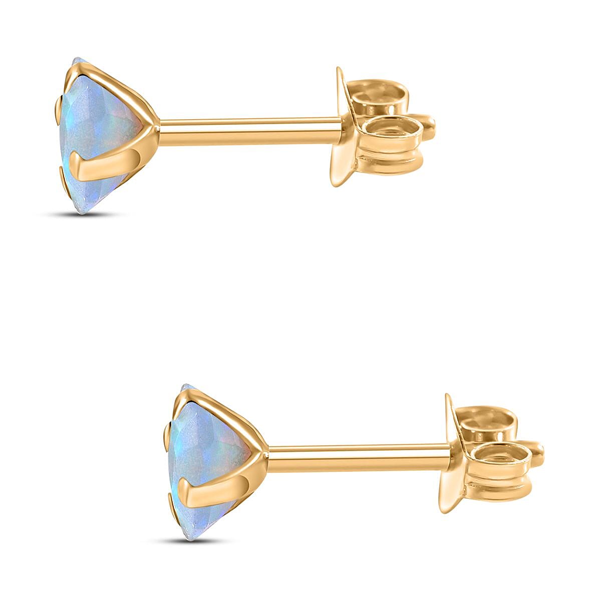 9K Yellow Gold Ethiopian Welo Opal Earrings 1.14 Ct.