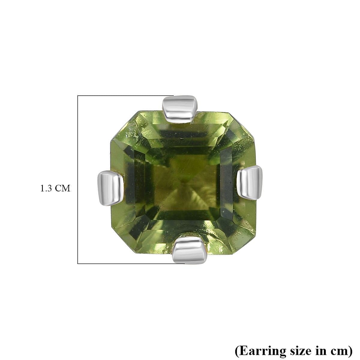 9K White Gold Hebei Peridot Solitaire Earrings